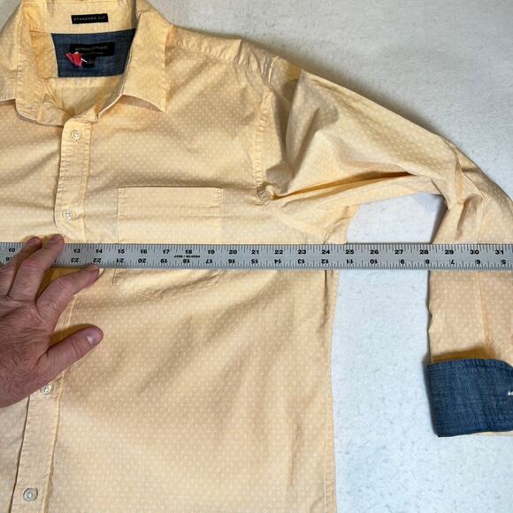 Banana Republic Factory Button Shirt Men L Stretch Soft Wash Contrast Roll Cuffs - Picture 6 of 14